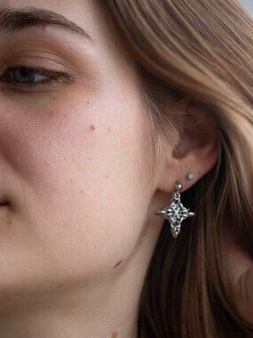 Silver star earrings